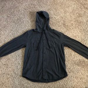 Quicksilver Grey Hooded Flannel